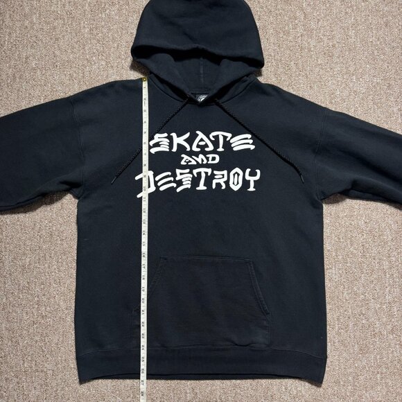 Thrasher Skate and Destroy Skateboard Pullover Hoodie Black Mens Medium - Picture 6 of 8